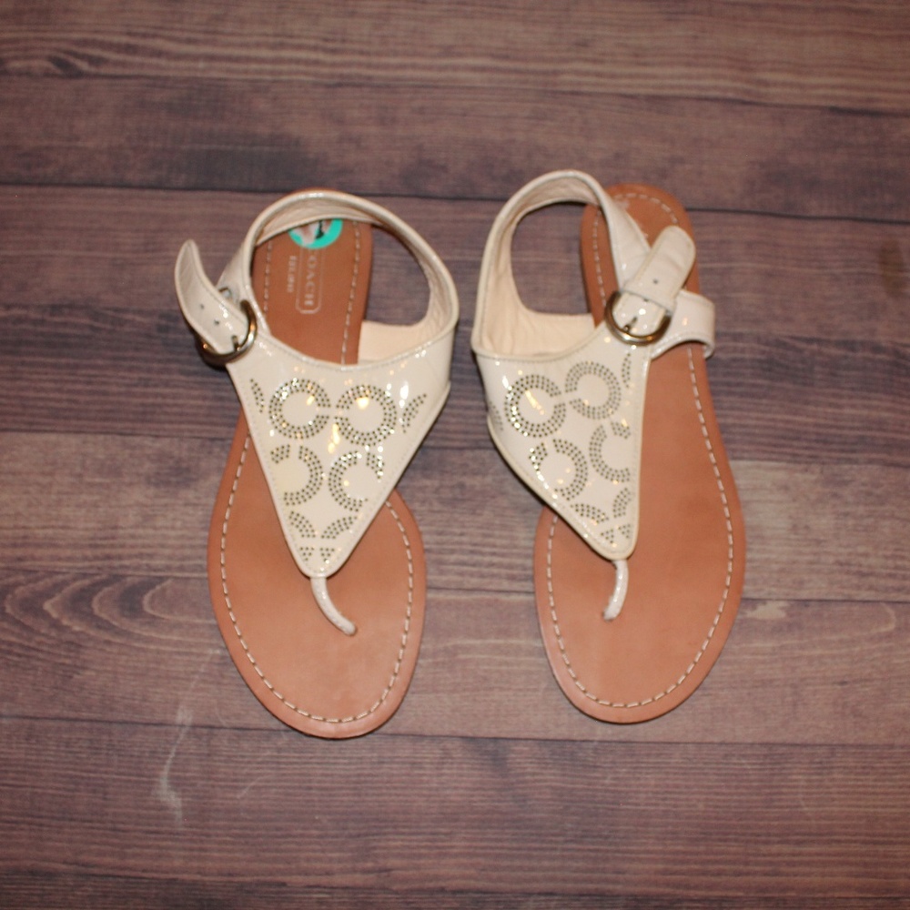 Tan Coach Sandals- Size 8